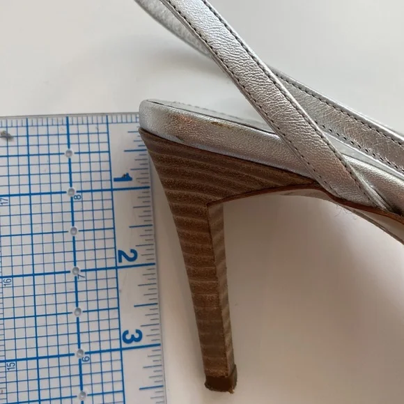 COACH Silver Strap stacked Heel Sandals - Picture 9 of 10